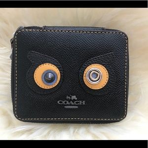 Coach black leather jewelry box
